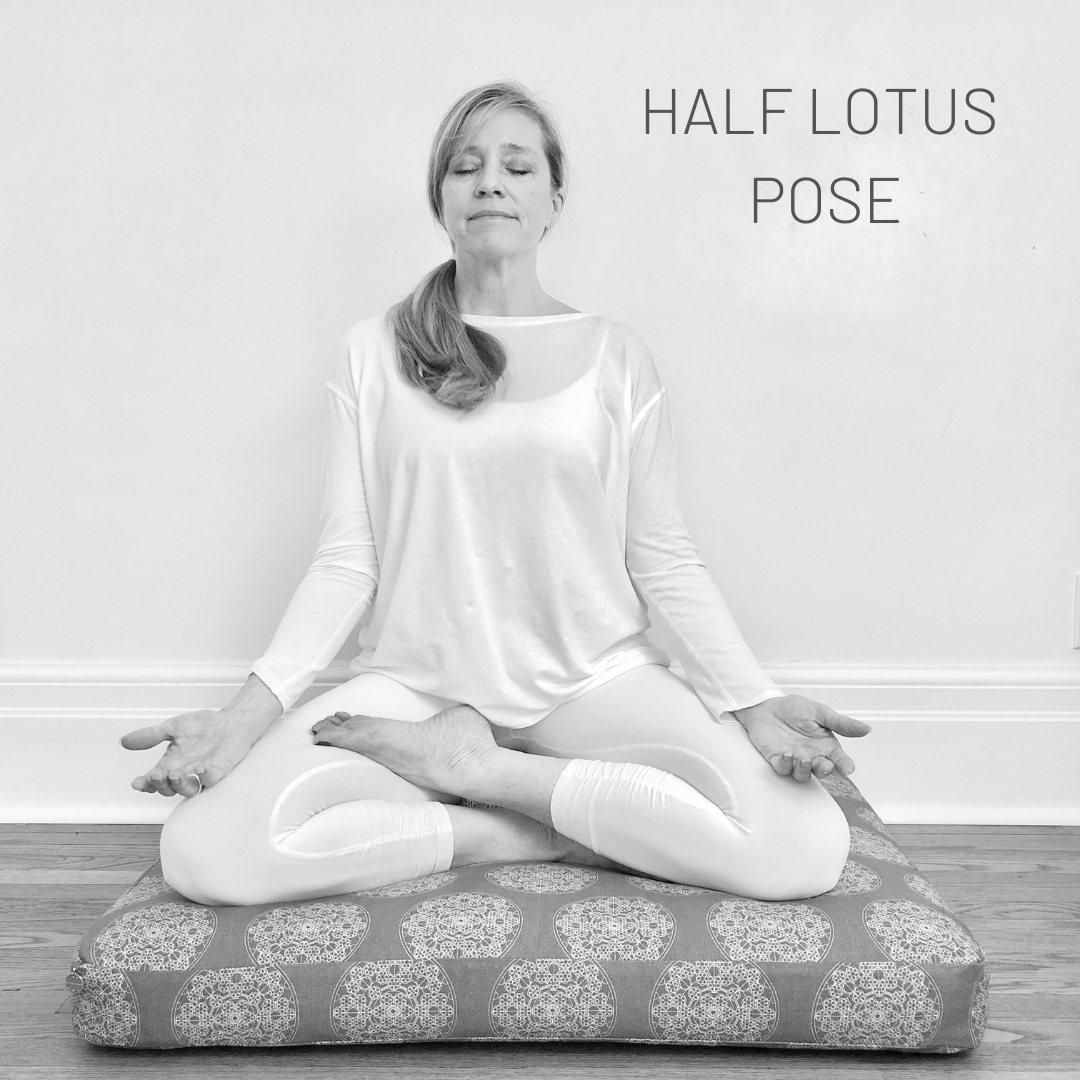 Lotus position for relaxation and meditation home workout Stock Photo by  larisikstefania
