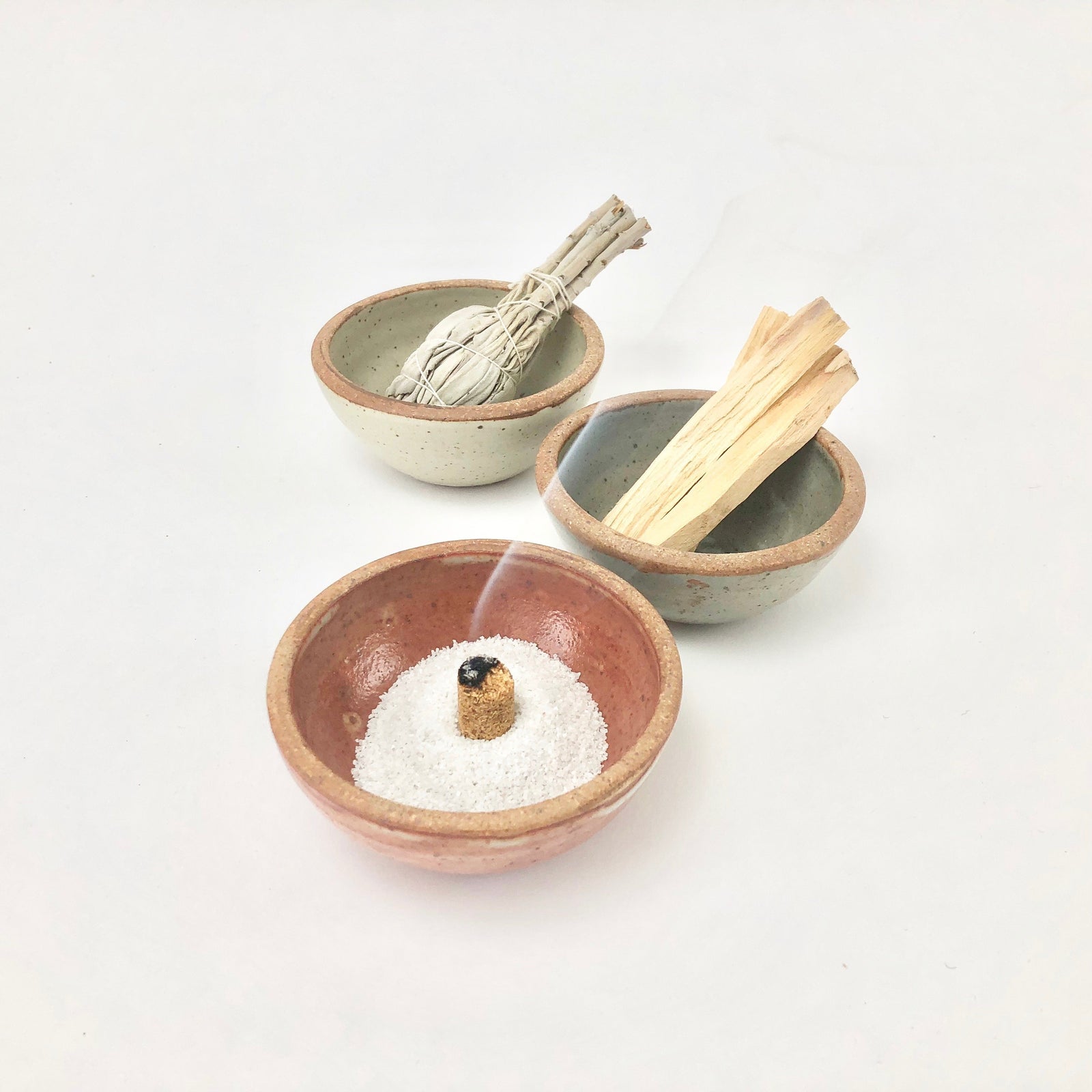 Incense Burning Bowl, Hand Thrown Ceramic