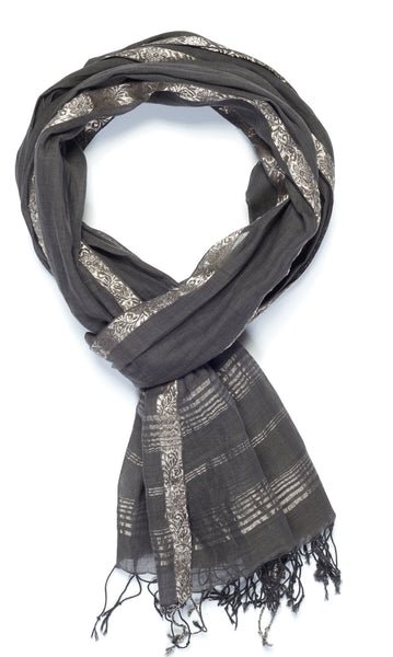 Royal Vine Scarf - Charcoal